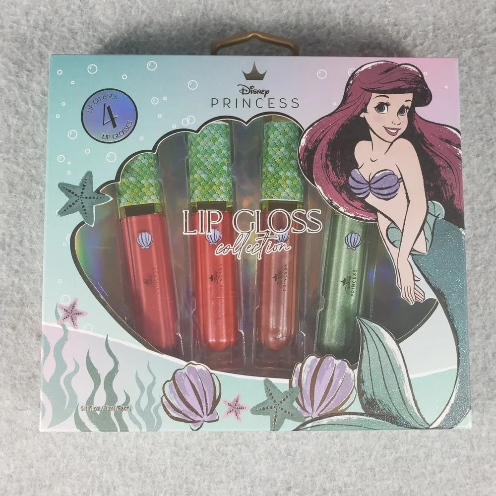 Disney Princess Ariel Makeup Set 12‎ Color Eyeshadow Palette & Lip Gloss Set NIB
